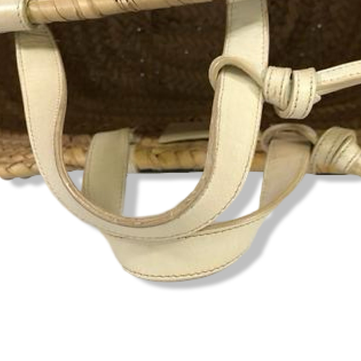 Pre-Owned Celine Triomphe Classic Panier in Raffia and Calfskin - CELINE1024