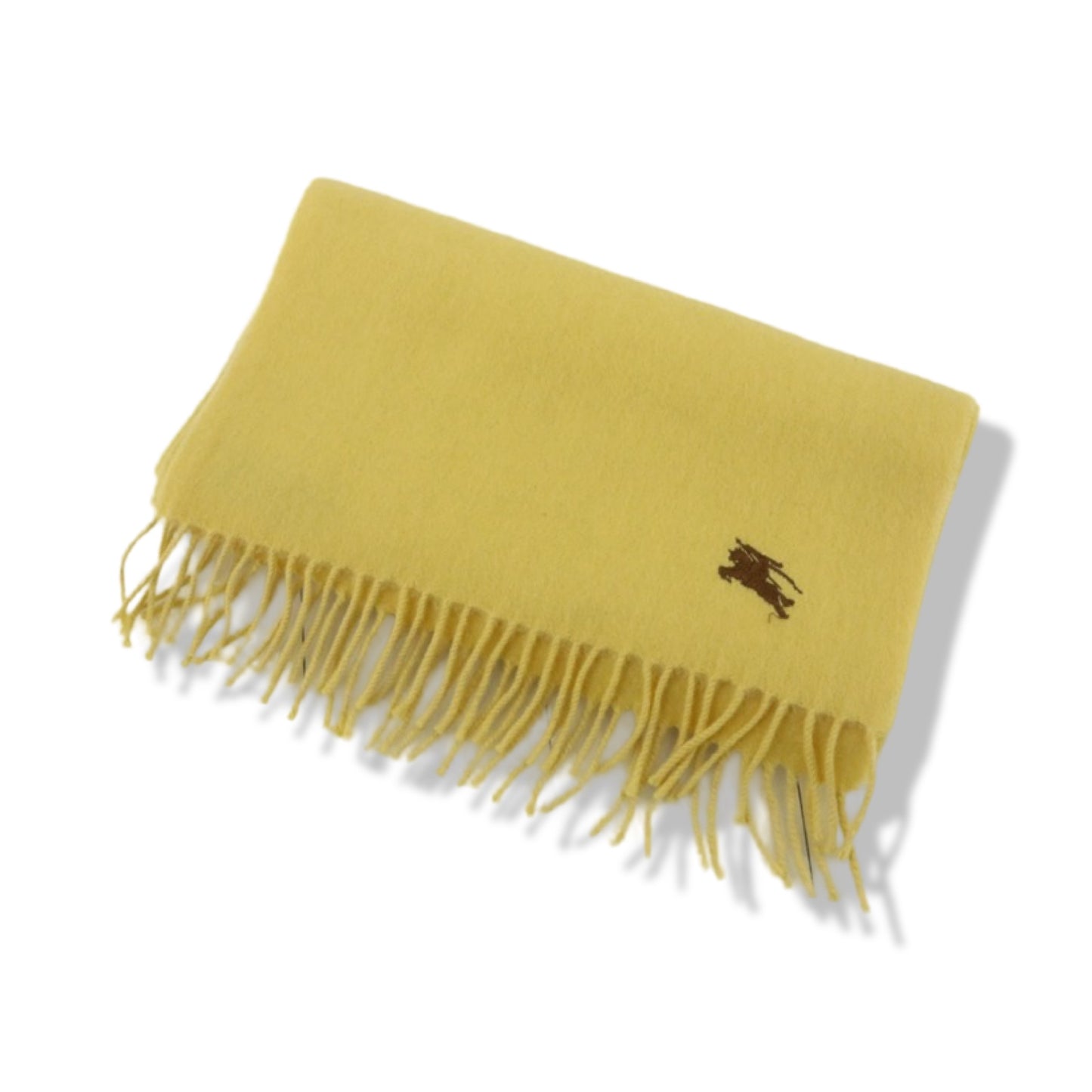 Pre-Owned Burberry Yellow Cashmere Scarf