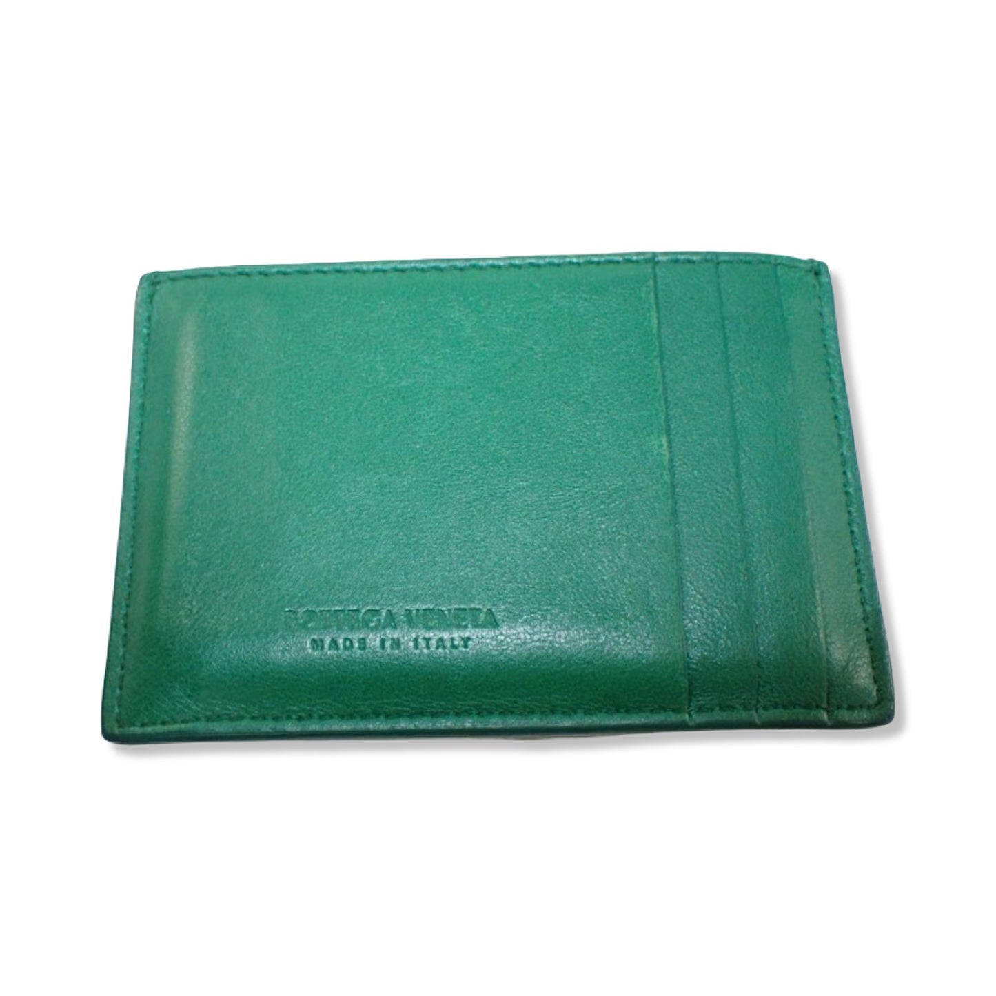 Pre-Owned Bottega Veneta Leather Card Case Green - BV1005