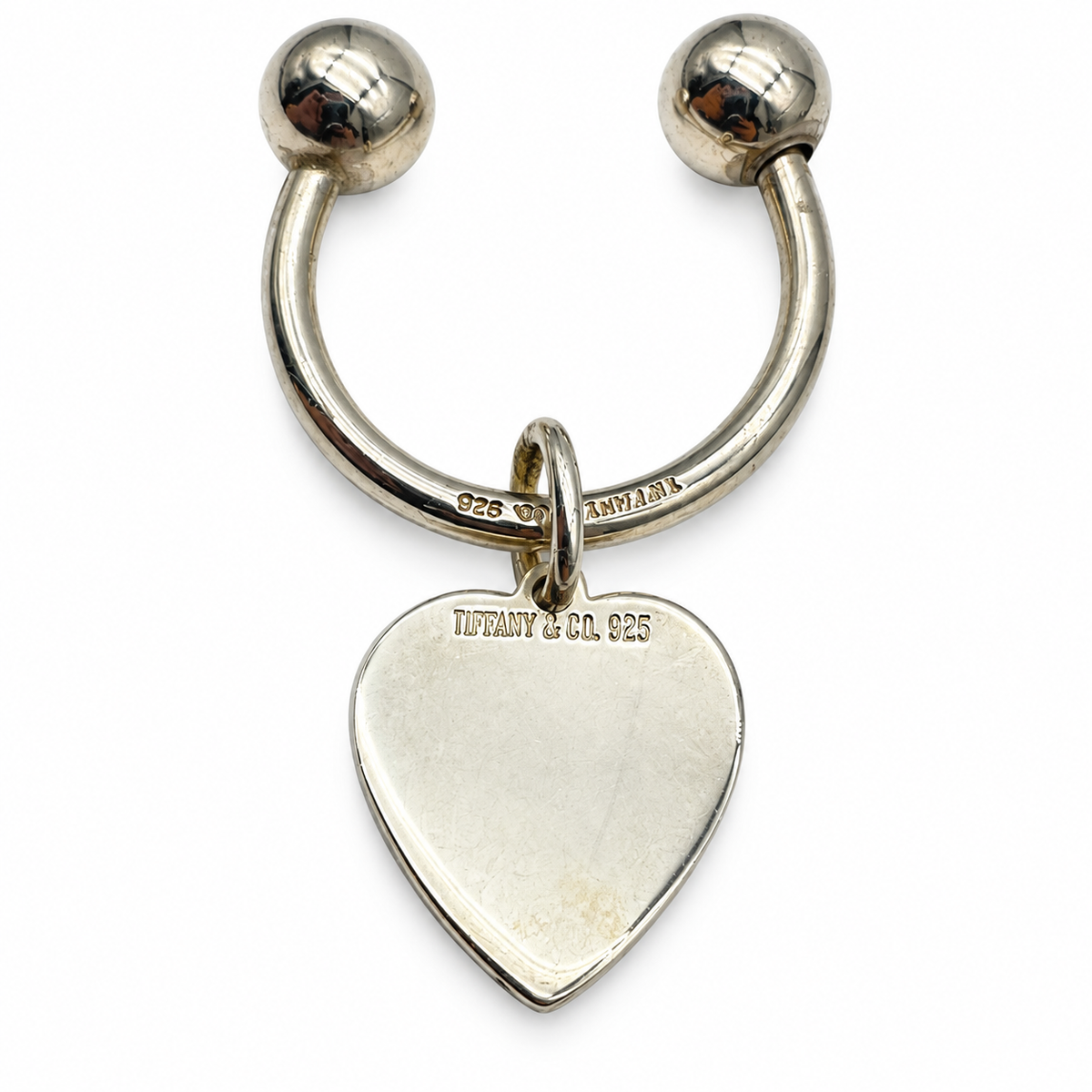 Pre-Owned Tiffany & Co Sterling Silver Tiffany Heart Key Ring - TIF1061