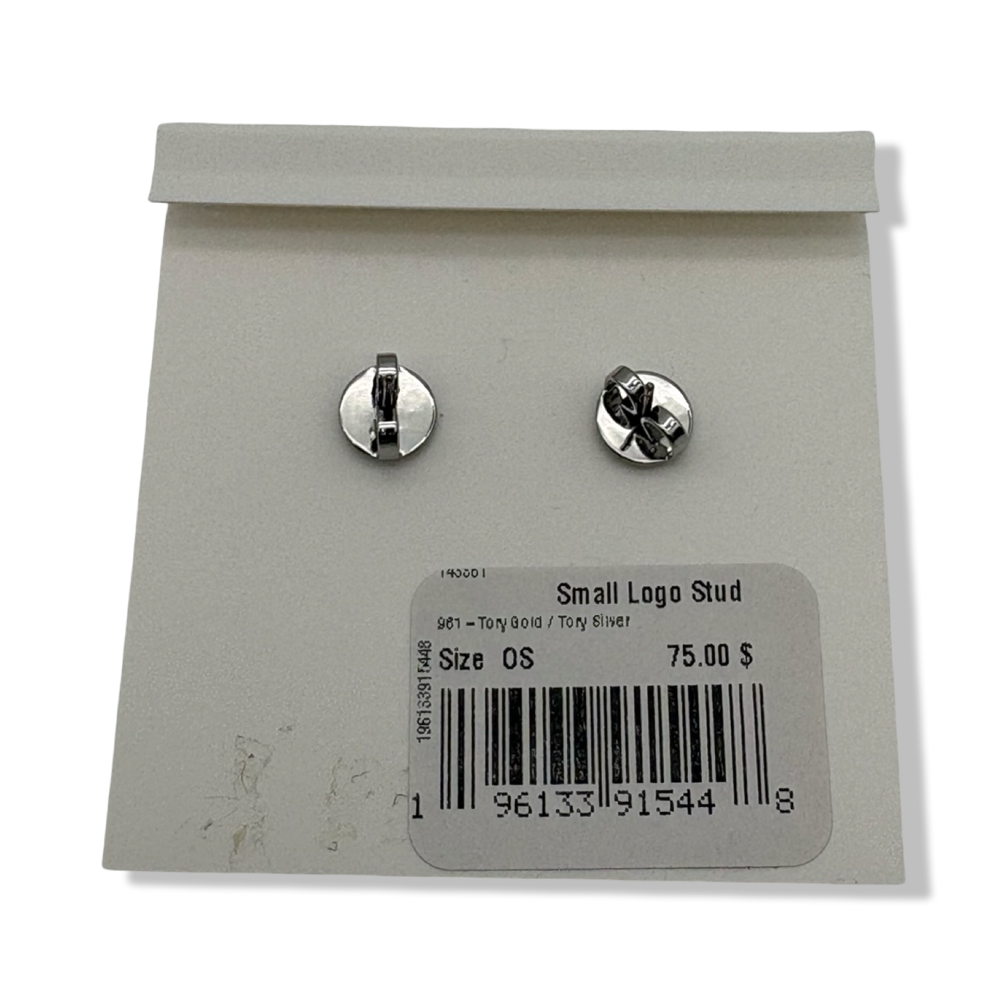 Pre-Owned Tory Burch Women's Small Logo Stud Earrings (Two Toned - Tory Gold/Tory Silver) - B0CP4G1529