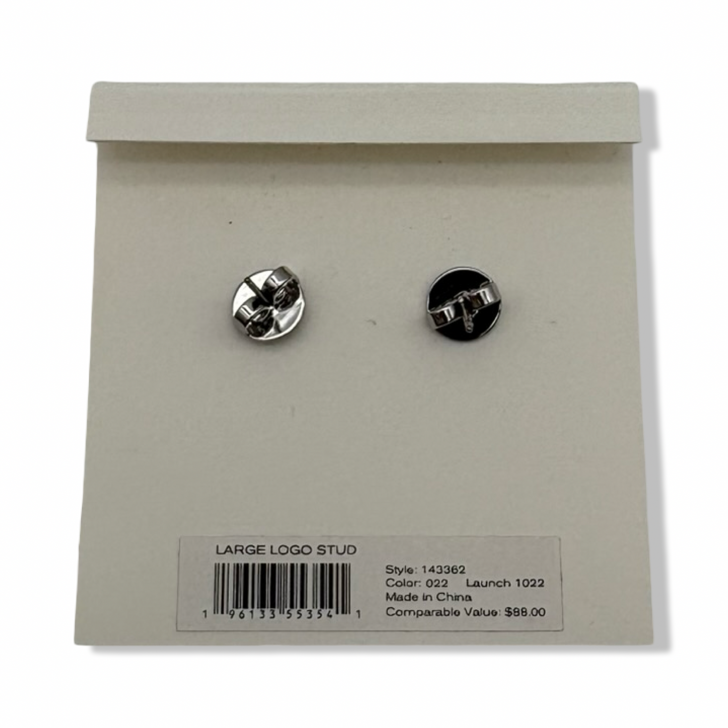 Pre-Owned Tory Burch Women's Large Logo Stud Earrings (Tory Silver) - B0C5F3VG7Z