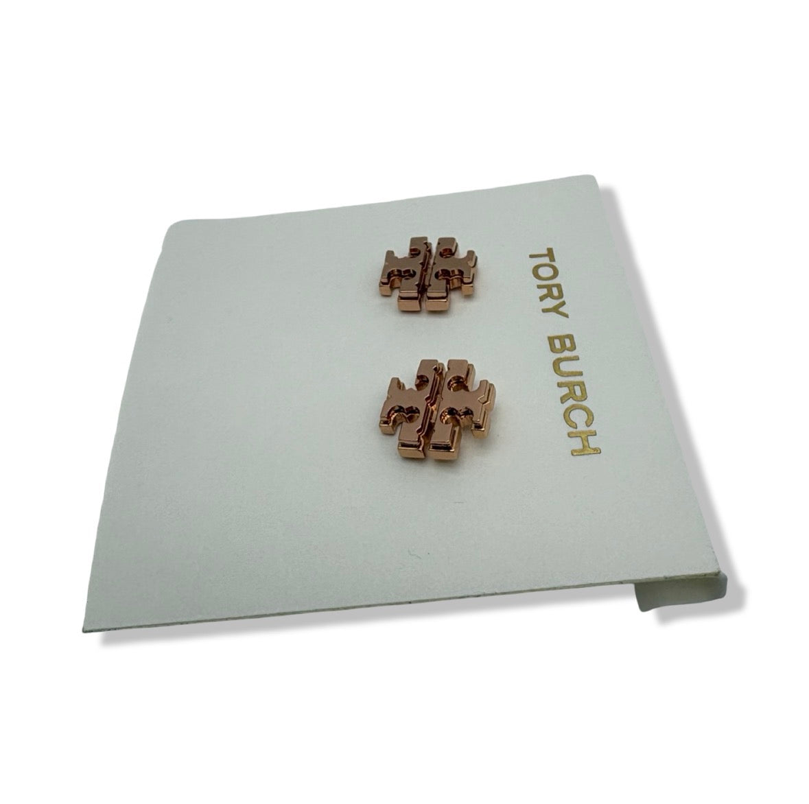 Pre-Owned Tory Burch Women's Small Logo Stud Earrings (Rose Gold) - B0BP8GYTJZ