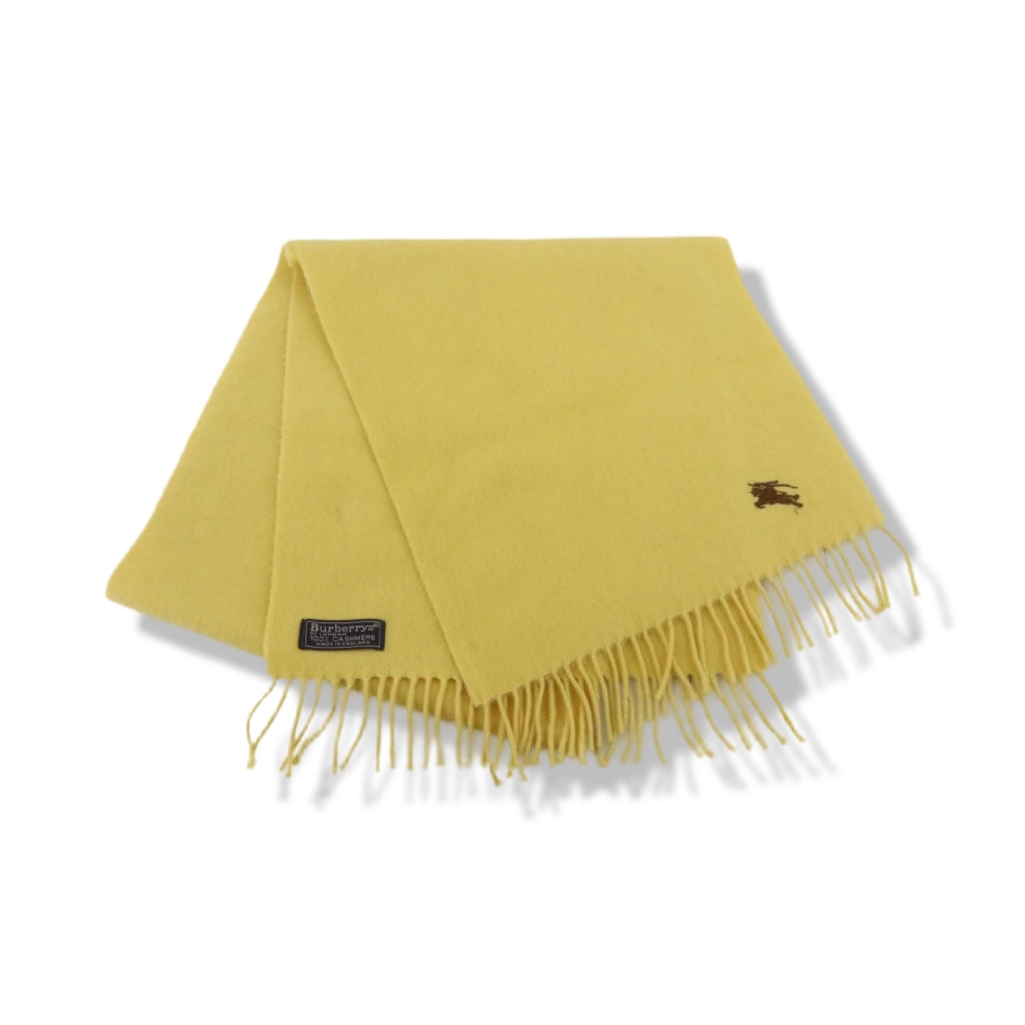 Pre-Owned Burberry Yellow Cashmere Scarf