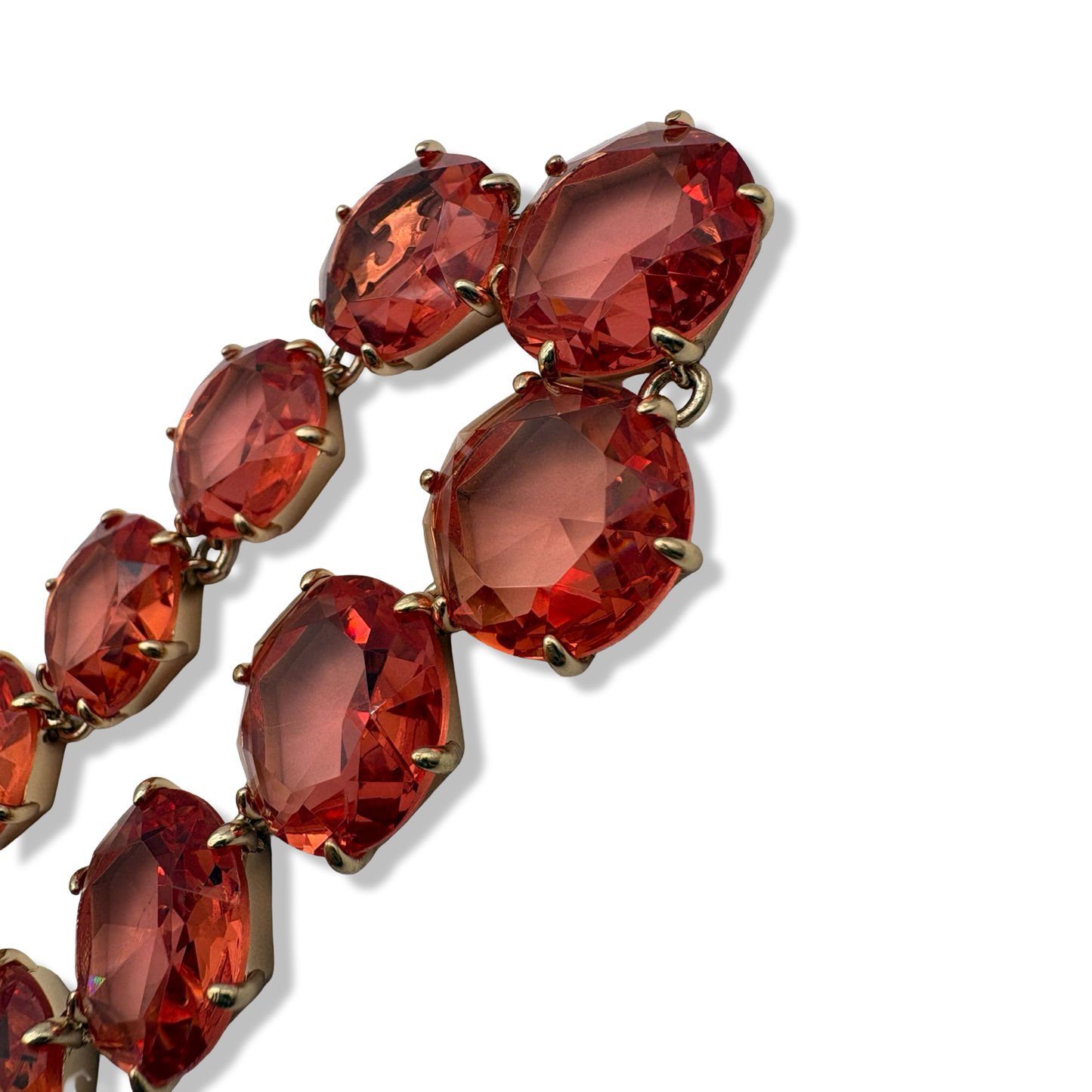 Pre-Owned Tory Burch Logo Crystal Short Choker Necklace (Red Clear) - B0FNG7TJDV