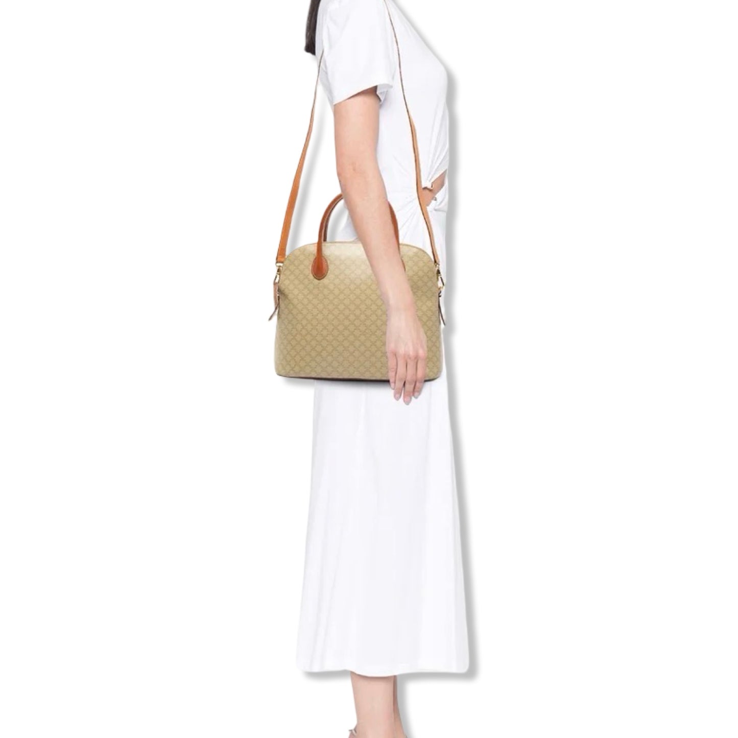 Pre-Owned Celine Macadam Coated Canvas Dome Satchel Crossbody - CELINE1033