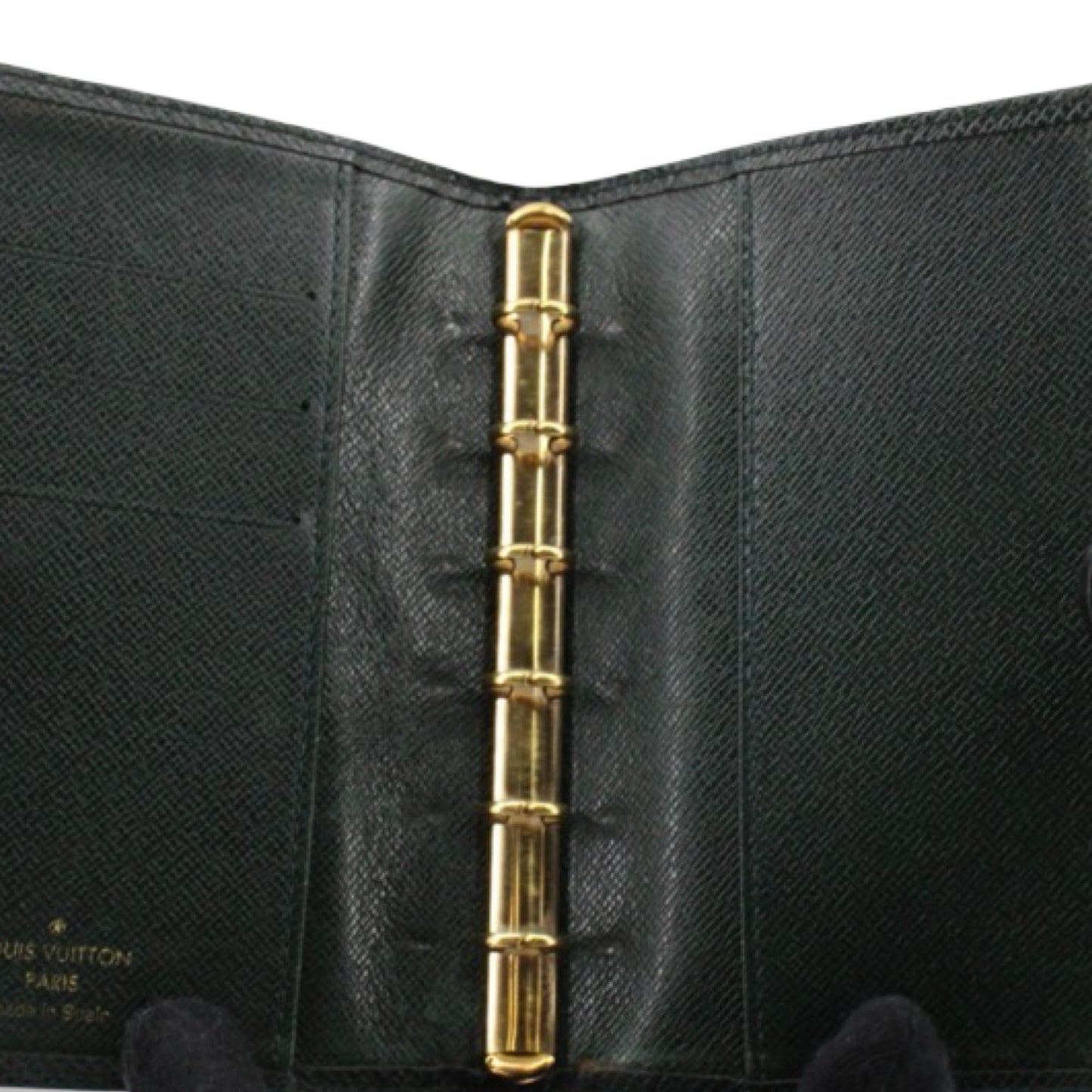 Pre-Owned Louis Vuitton Taiga Leather Green Small Ring Agenda Cover - LV1455