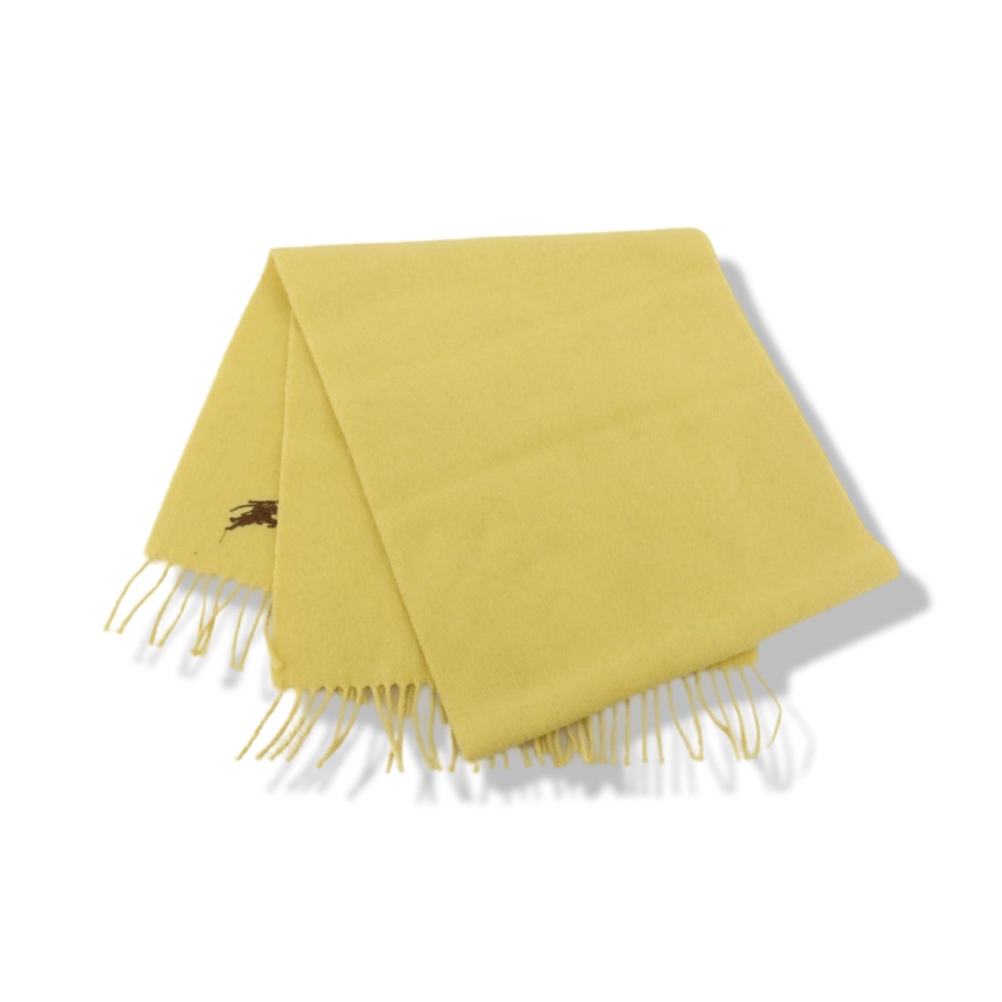 Pre-Owned Burberry Yellow Cashmere Scarf