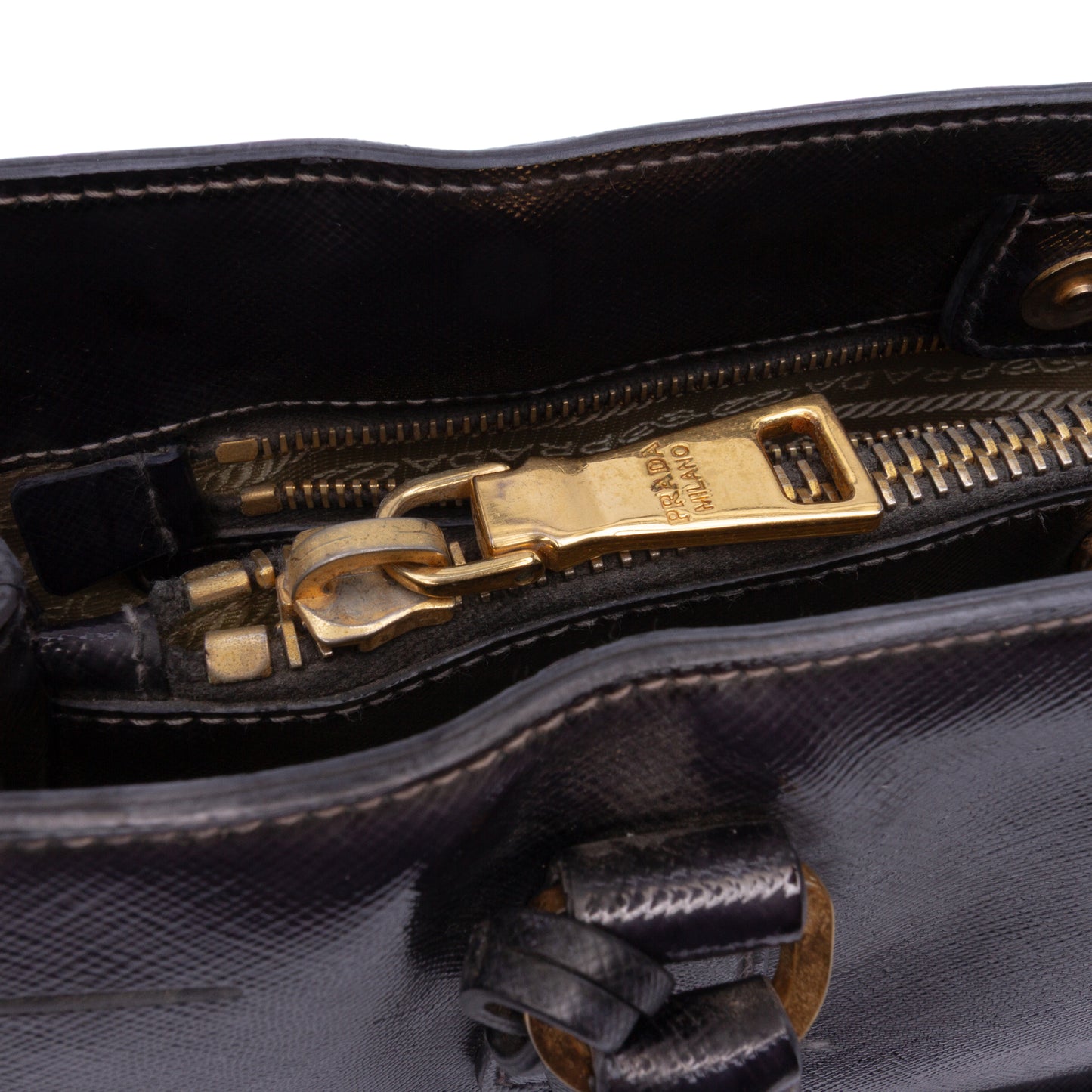 Pre-Owned Prada Large Saffiano Vernice Leather Galleria Tote - P1017