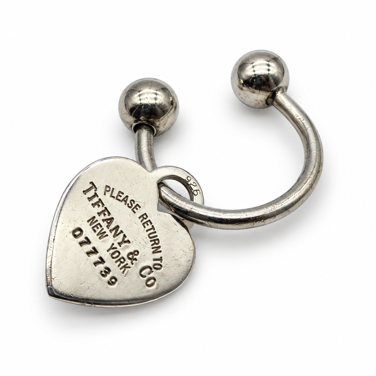 Pre-Owned Tiffany & Co Sterling Silver Return to Tiffany Heart Key Ring - TIF1068
