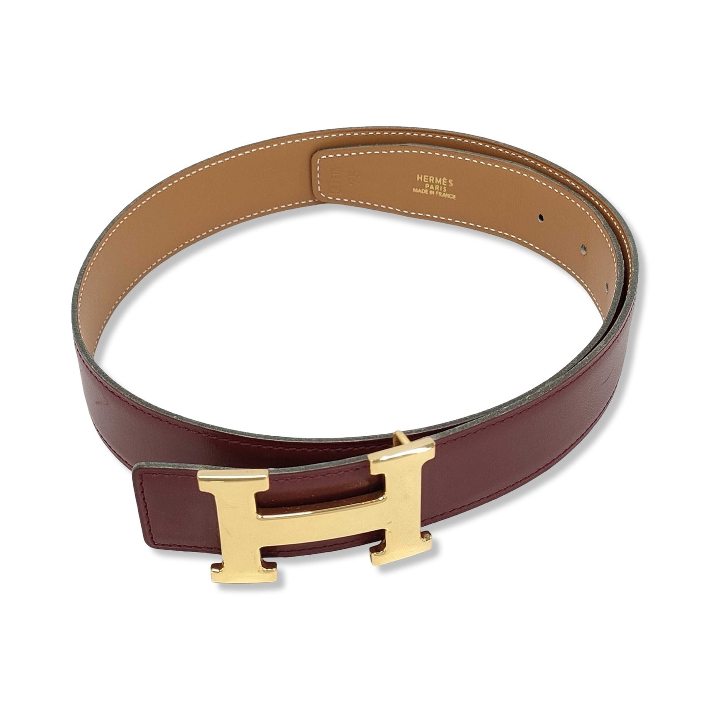 Pre-Owned Hermes Constance Leather Belt - Size 75 - HER1026