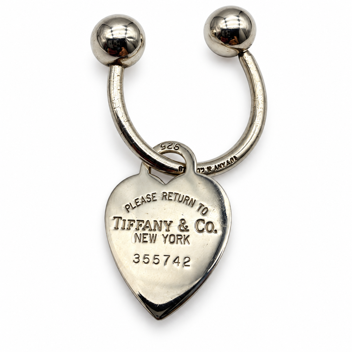 Pre-Owned Tiffany & Co Sterling Silver Return to Tiffany Heart Key Ring - TIF1069