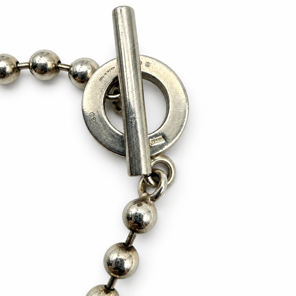 Pre-Owned Gucci Silver Bead Toggle Bracelet - G1218