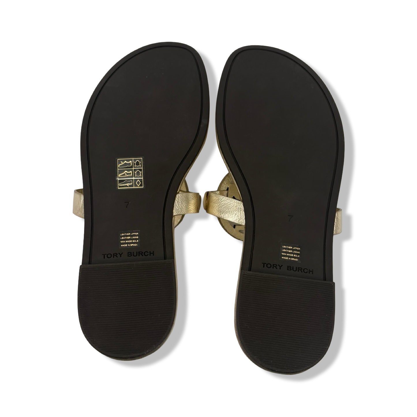 Pre-Owned Tory Burch Women's Miller Soft Sandals, Spark Gold, 7 Medium US - B09V7YZRR3
