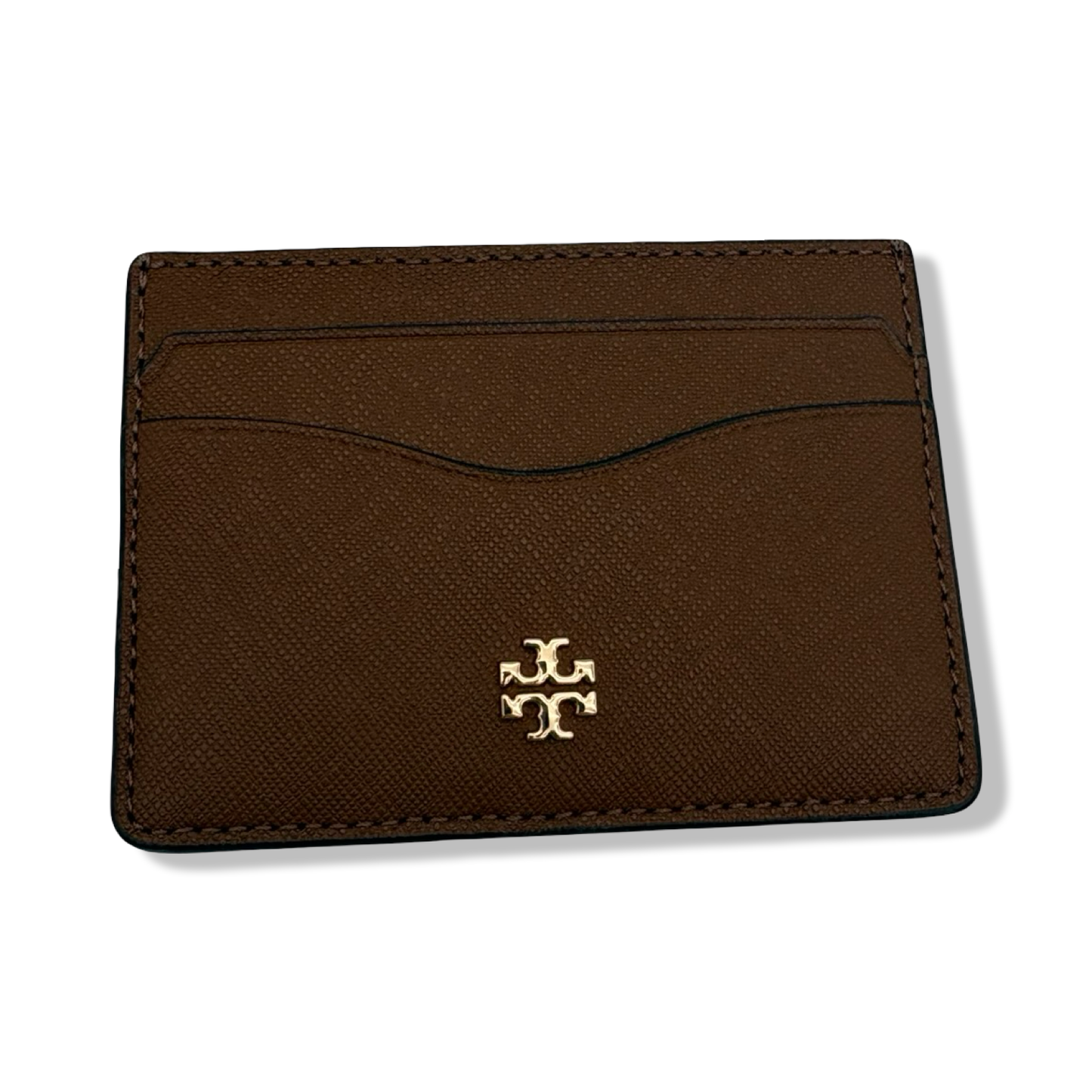Pre-Owned Tory Burch Emerson Slim Card Case 136101 Moose 909 Brown - B0CB97T938