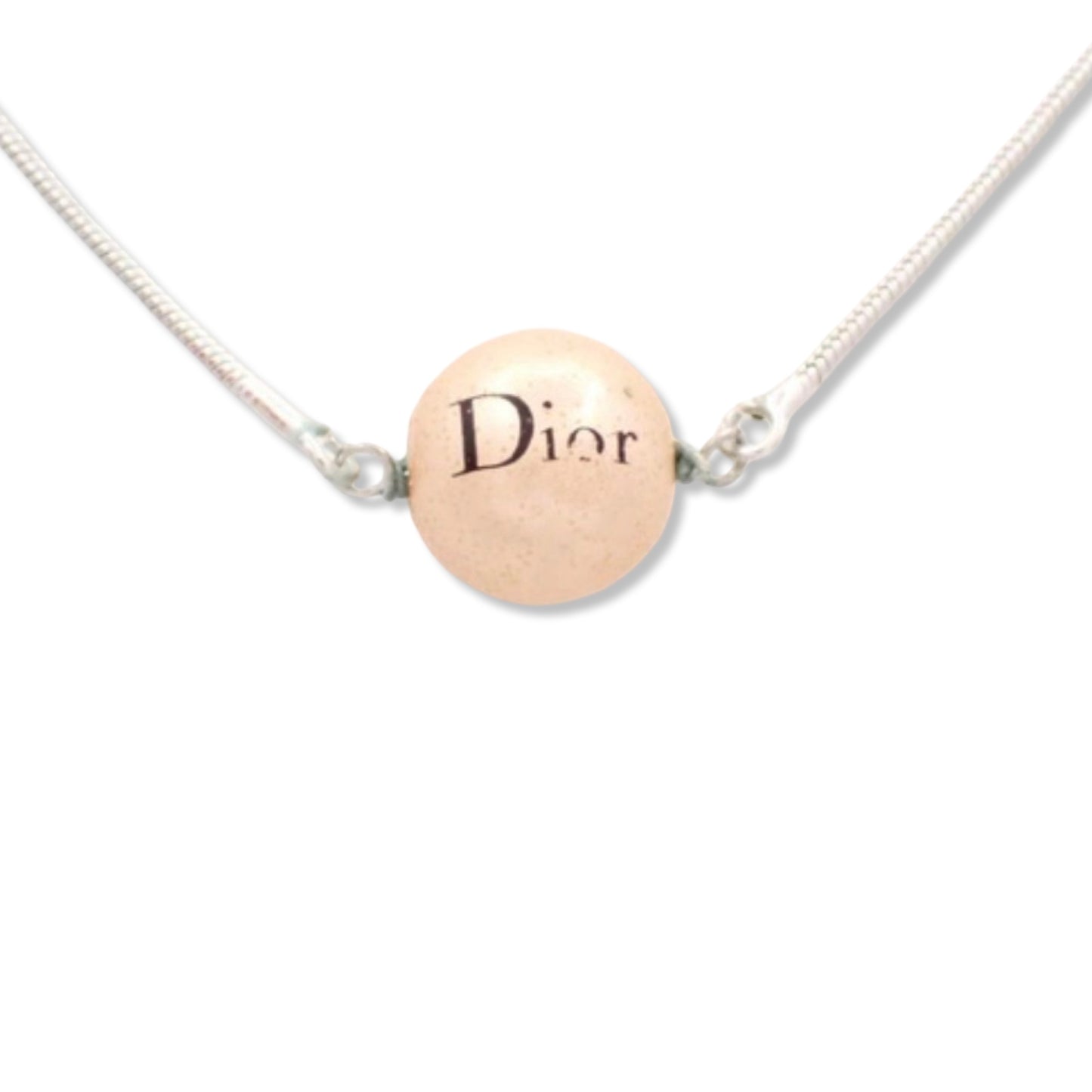Pre-Owned Christian Dior Necklace with pearl "Dior" Charm - DIO1064