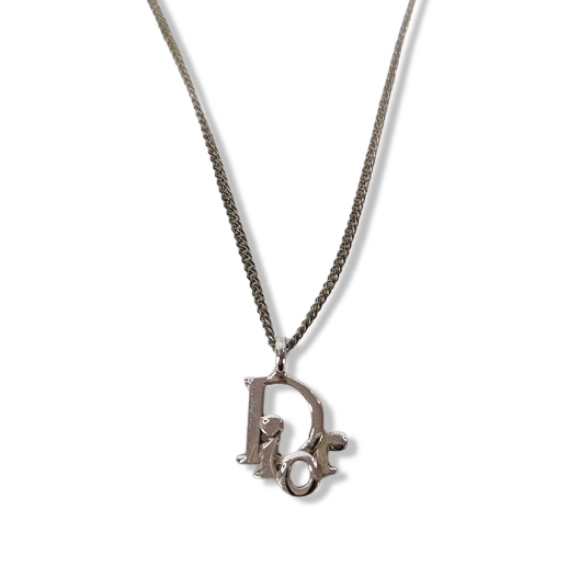 Pre-Owned Dior Silver Chain Necklace with Dior Charm - DIO1096