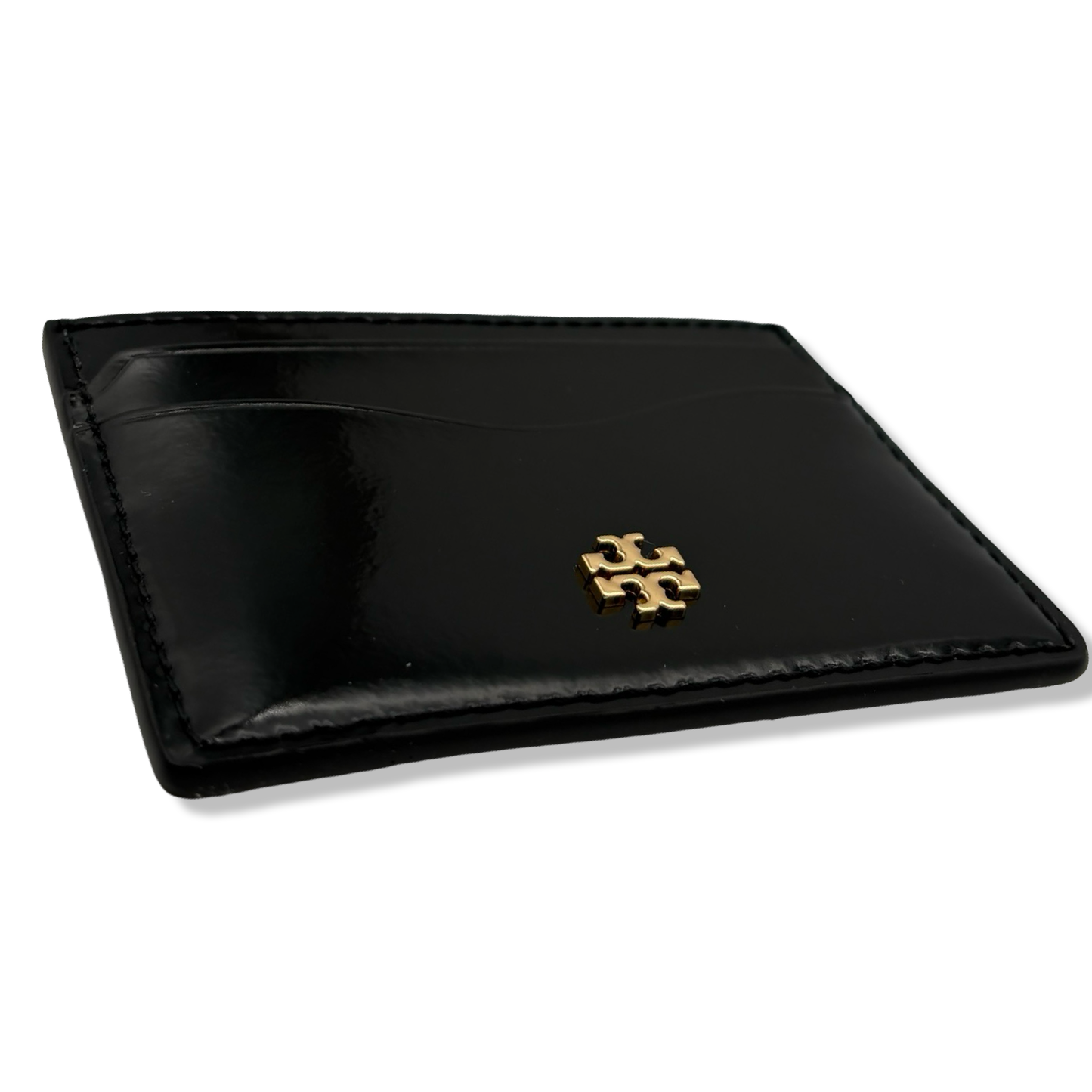 Pre-Owned Tory Burch Emerson Slim Card Case Patent Black