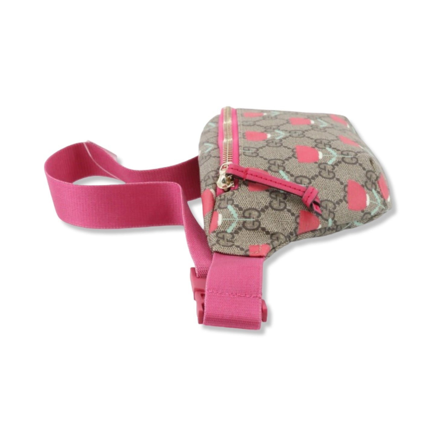 Pre-Owned Gucci GG Supreme Canvas Belt Bag with Pink Details - G1118