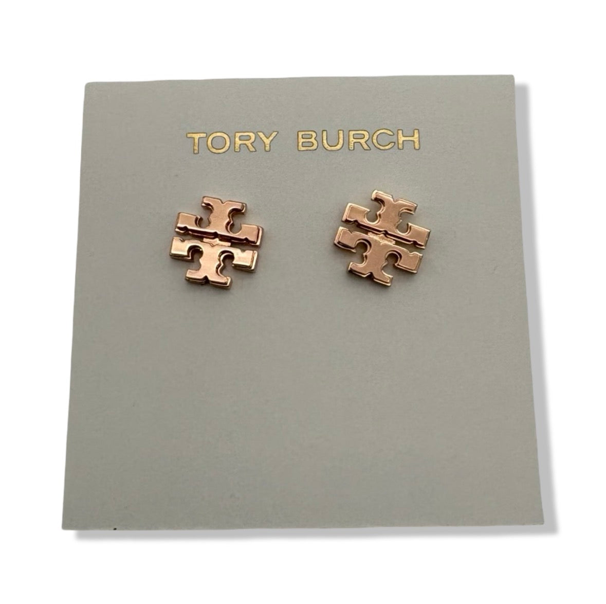 Pre-Owned Tory Burch Women's Small Logo Stud Earrings (Rose Gold) - B0BP8GYTJZ