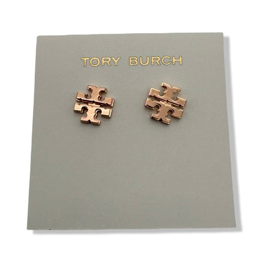 Pre-Owned Tory Burch Women's Small Logo Stud Earrings (Rose Gold) - B0BP8GYTJZ