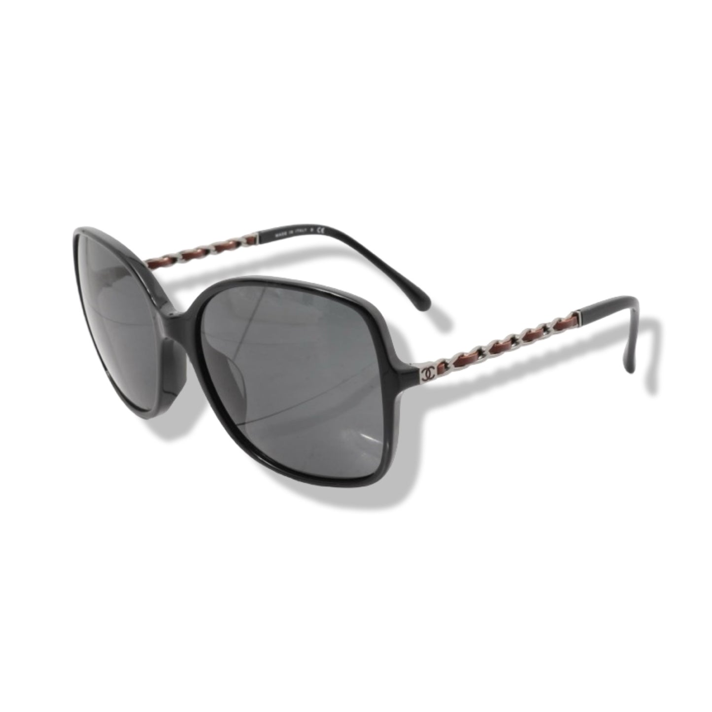 Pre-Owned Chanel Black Frame with Silver Hardware and Burgundy Leather - CH1021