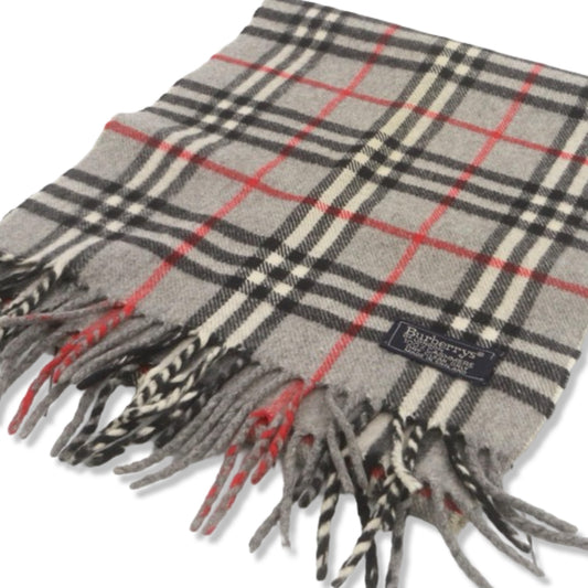 Pre-Owned Burberry Grey Check Cashmere Scarf - BB1050