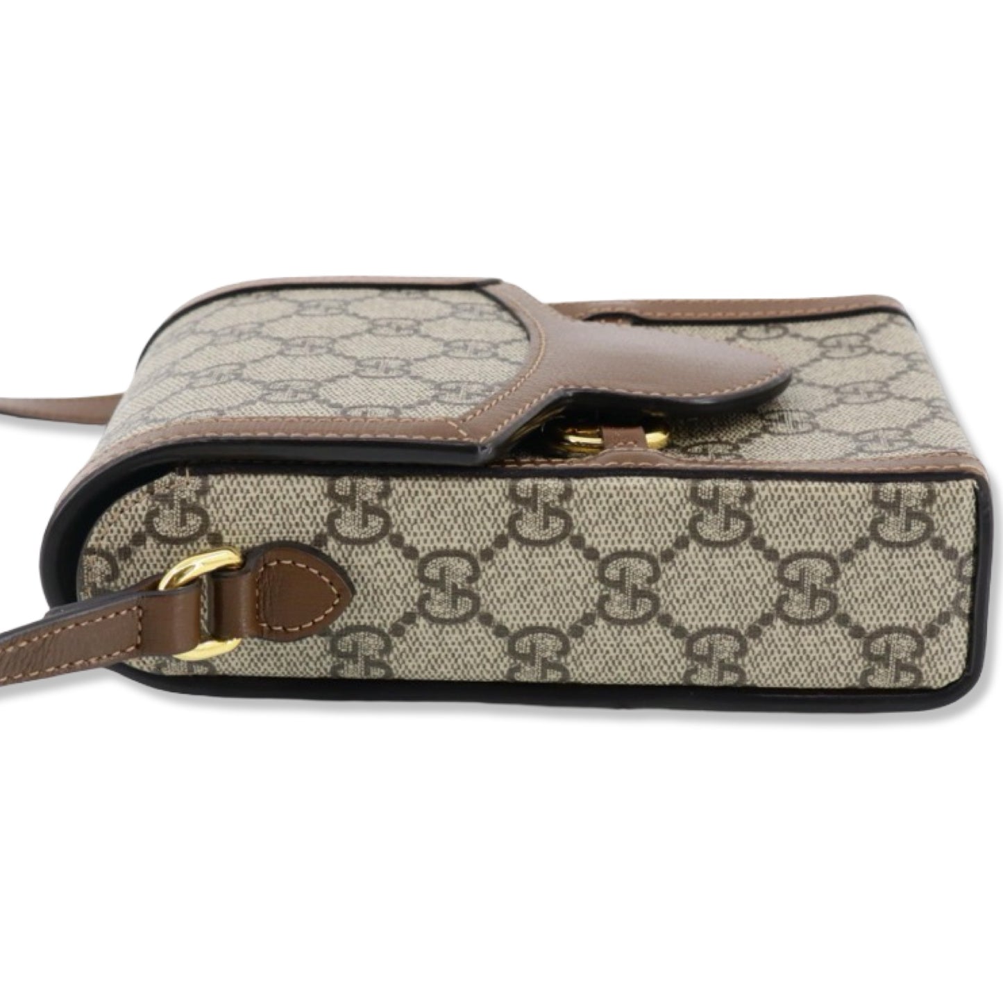 Pre-Owned Gucci GG Supreme Canvas with Leather Trim Crossbody 1955 Mini Bag - G1096