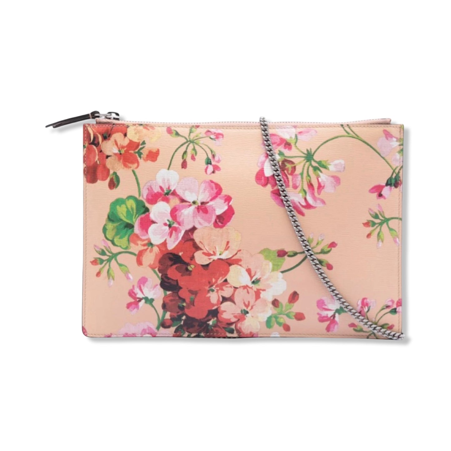 Pre-Owned Gucci Blooms Calfskin Chain Clutch - G1206