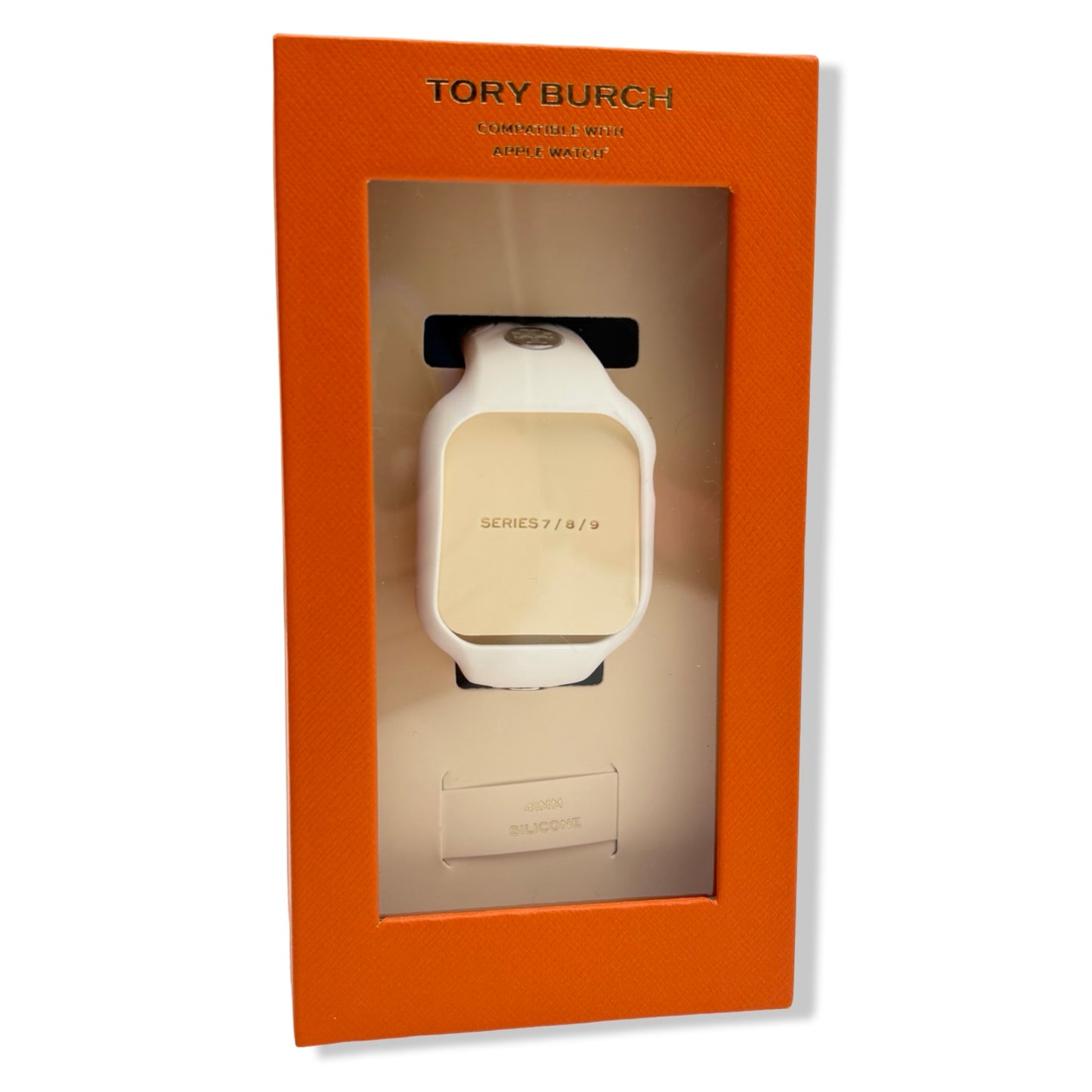 Pre-Owned Tory Burch T Monogram White Silicone Band for Apple Watch® - Series 7/8/9 - 41MM