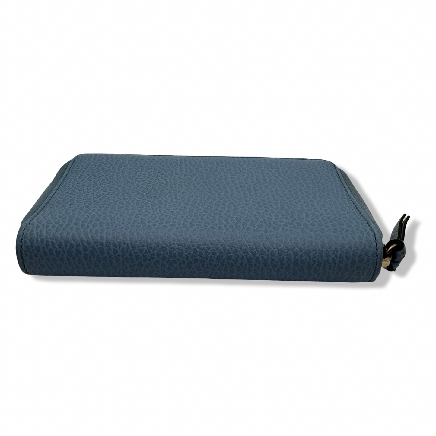 Pre-Owned Gucci Leather Zip Around Blue Wallet - G1188