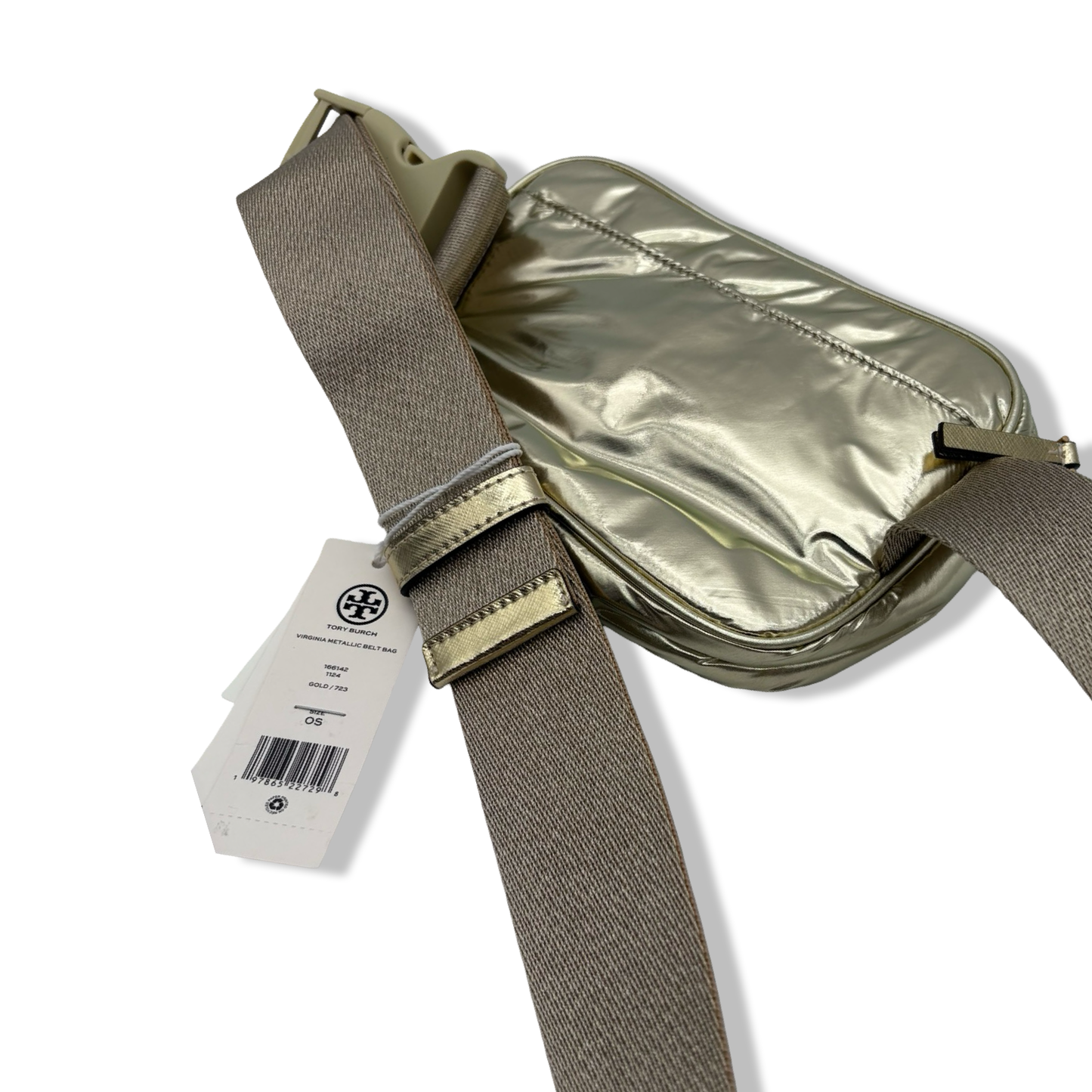 Pre-Owned Tory Burch Women's Virginia Metallic Belt Bag, Gold, One Size - B0DKLT4S5Z