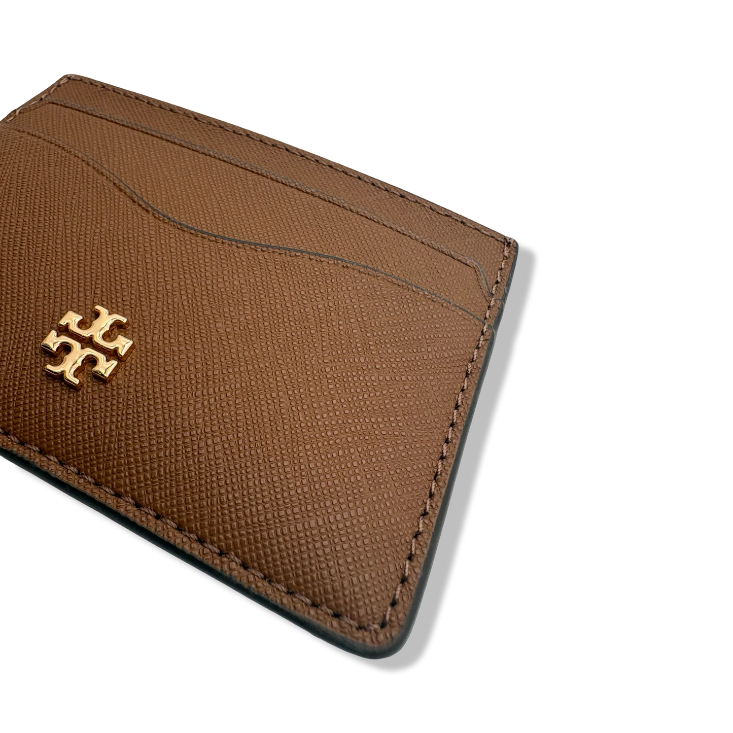 Pre-Owned Tory Burch Emerson Slim Card Case 136101 Moose 909 Brown - B0CB97T938