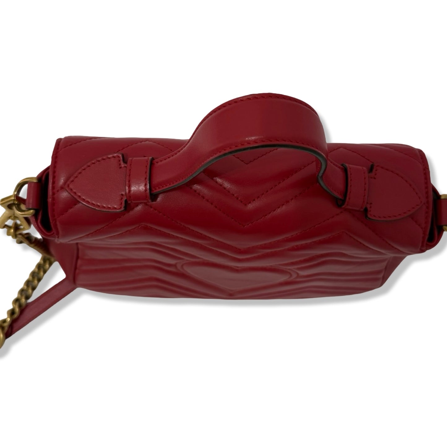 Pre-Owned Gucci Leather Marmont Top Handle Flap Bag - G1095