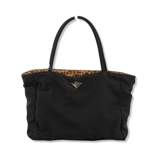Pre-Owned Bottega Veneta Black and Leopard Tote - BV1004