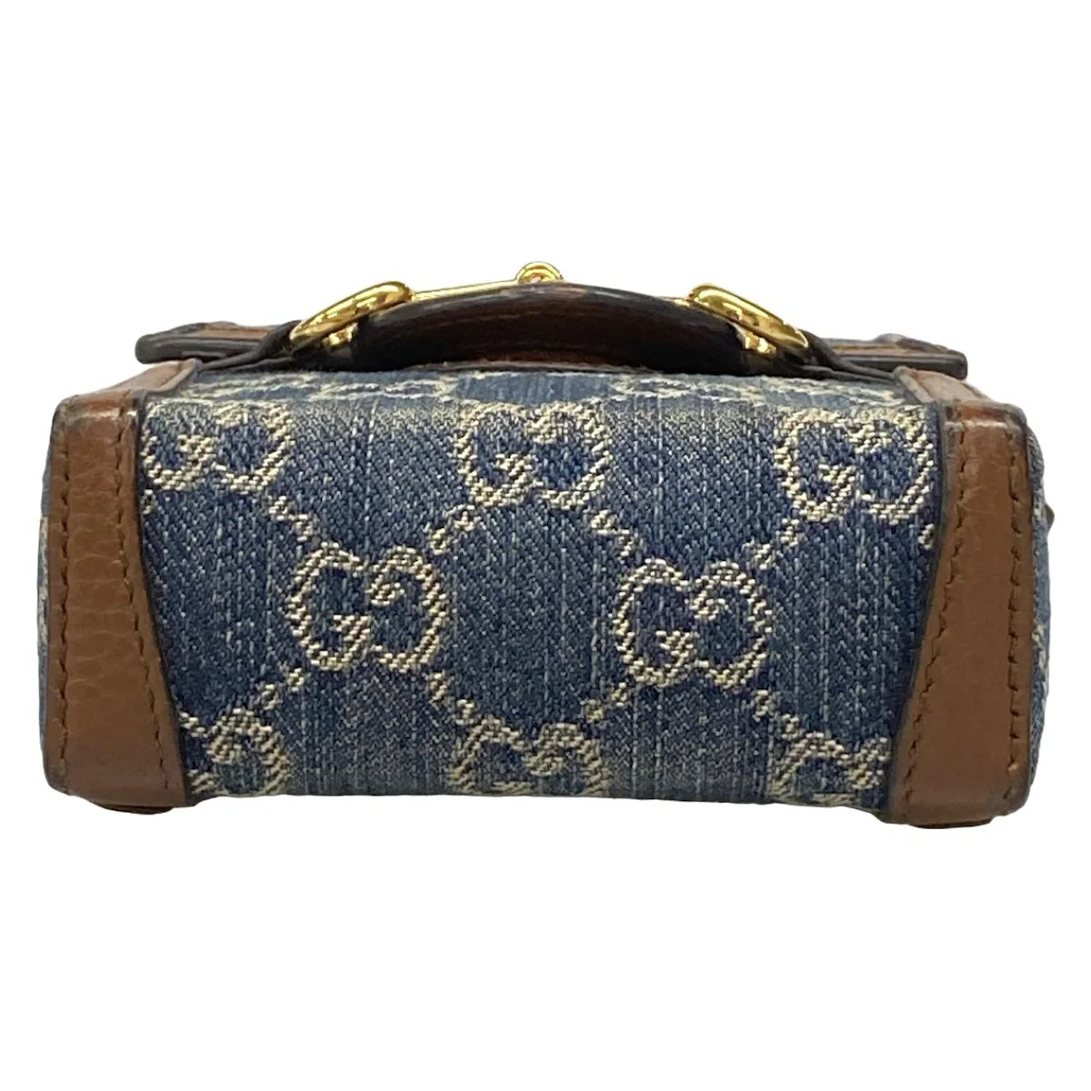 Pre-Owned Gucci GG Denim with Leather Trim Crossbody 1955 Mini Bag - G1127