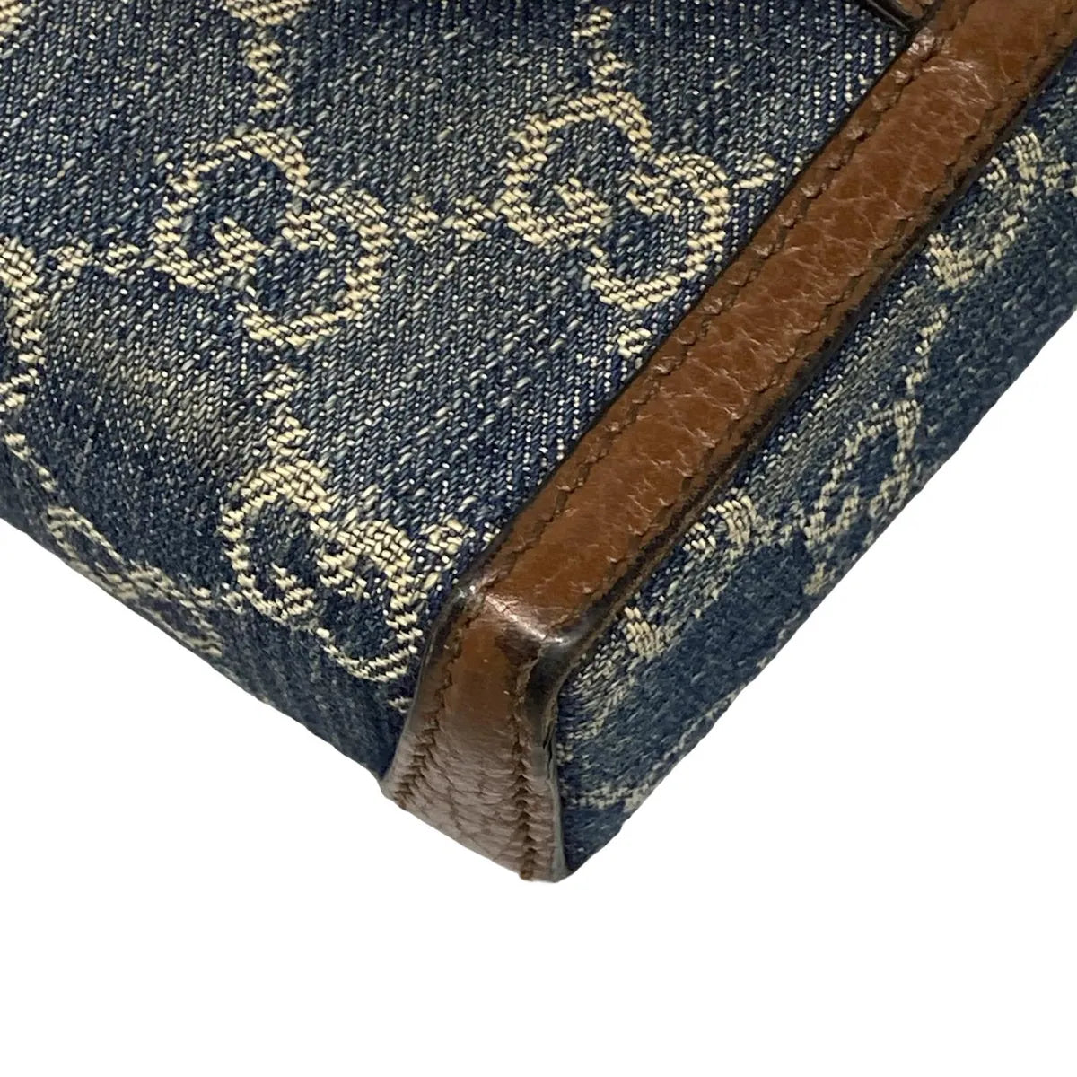 Pre-Owned Gucci GG Denim with Leather Trim Crossbody 1955 Mini Bag - G1127