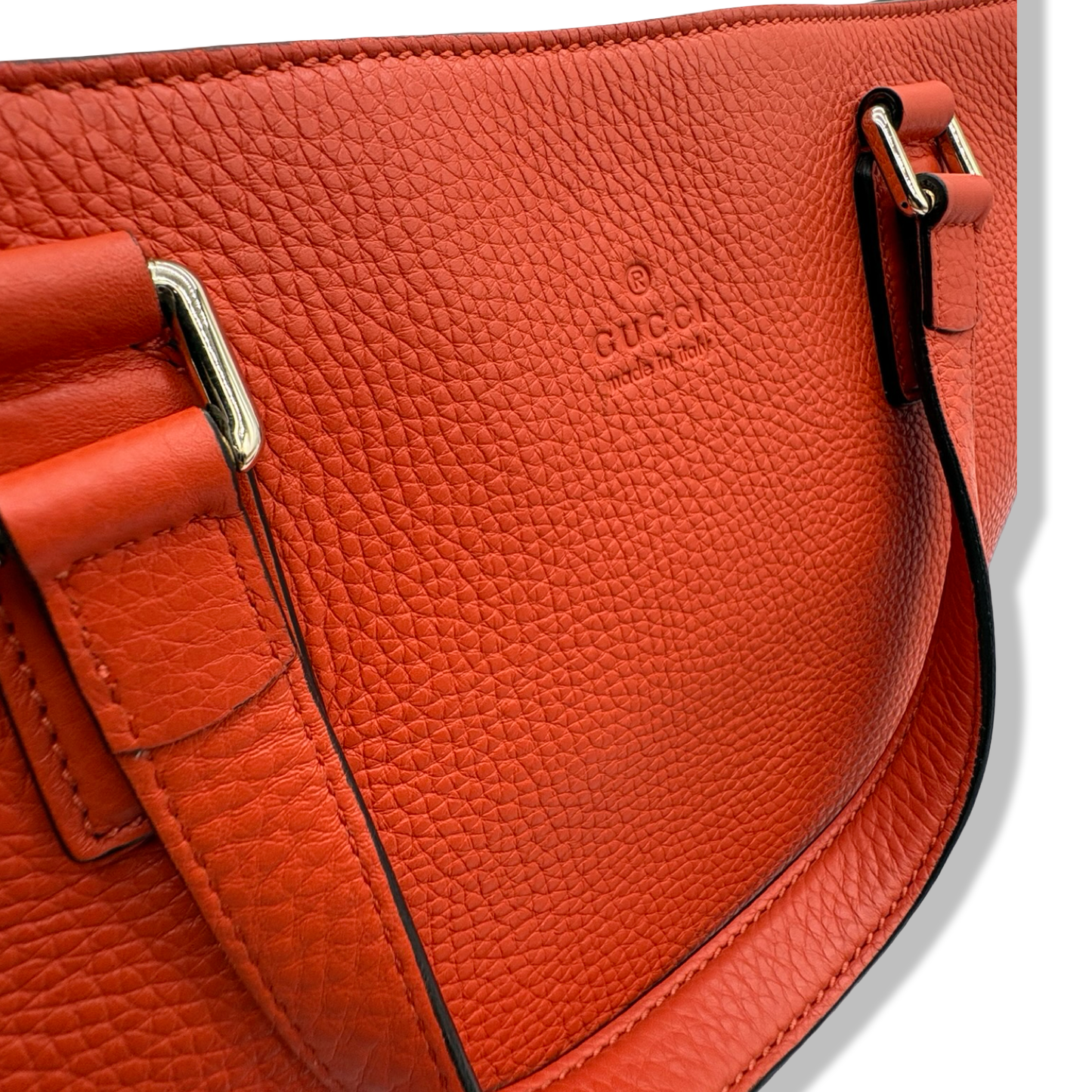 Pre-Owned Gucci Pebbled Leather Bamboo Tassel Tote  - G1189