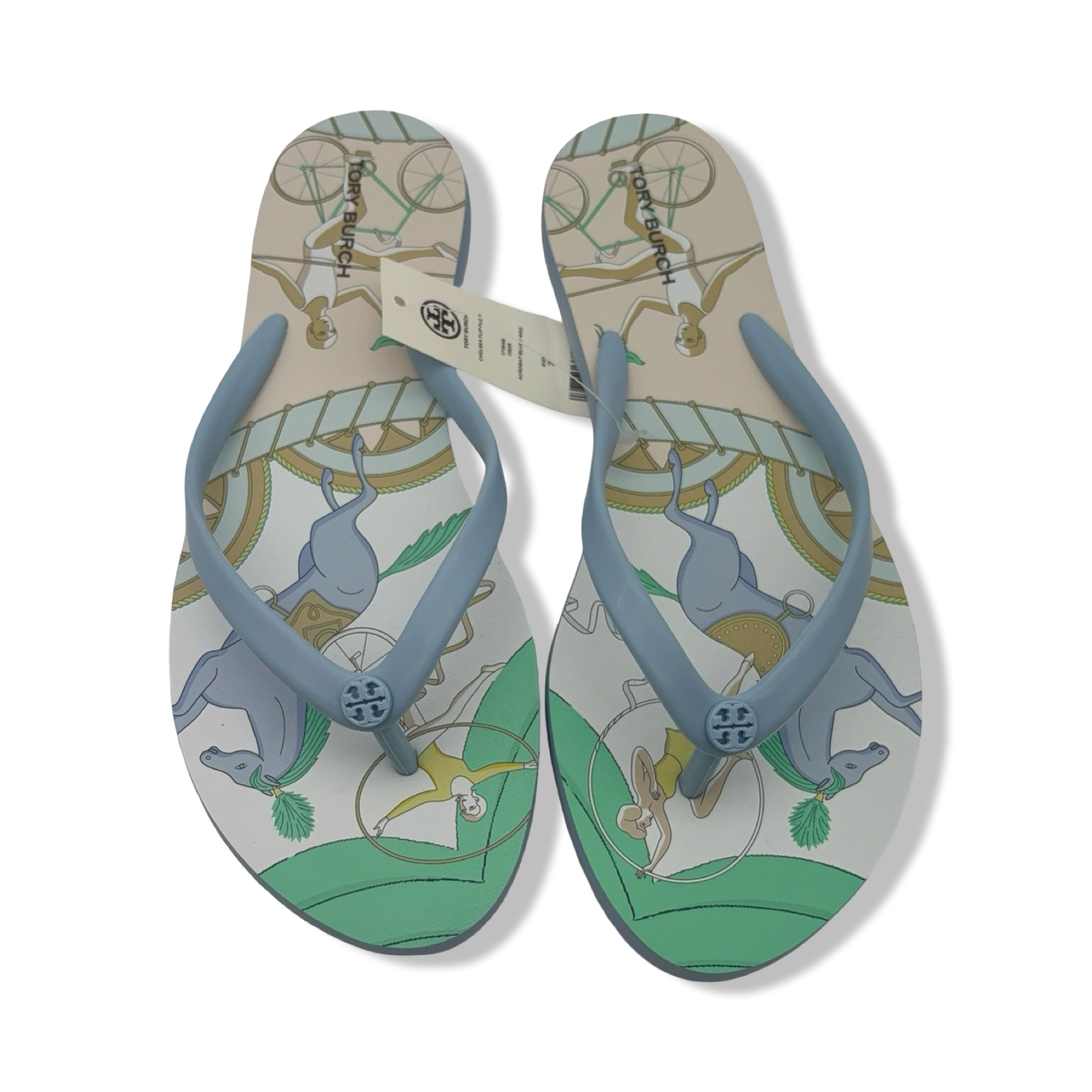 Pre-Owned Tory Burch Women's Chelsea Flip Flop Sandals 171948 (Acrobat Blue, US Footwear Size System, Adult, Women, Numeric, Medium, 7) - B0F63ZDMT4
