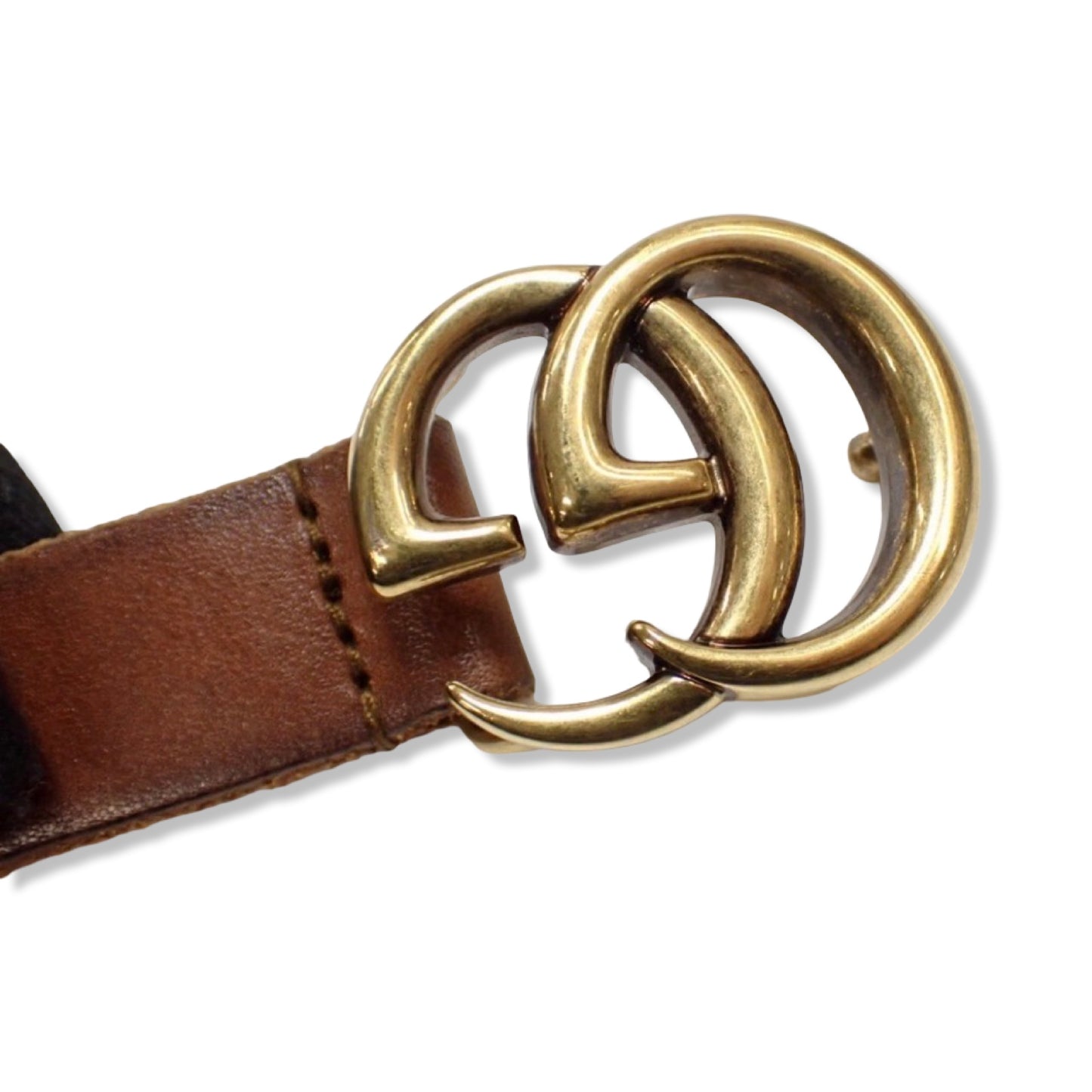 Pre-Owned Gucci Brown Thin Belt - Size 85 - G1195