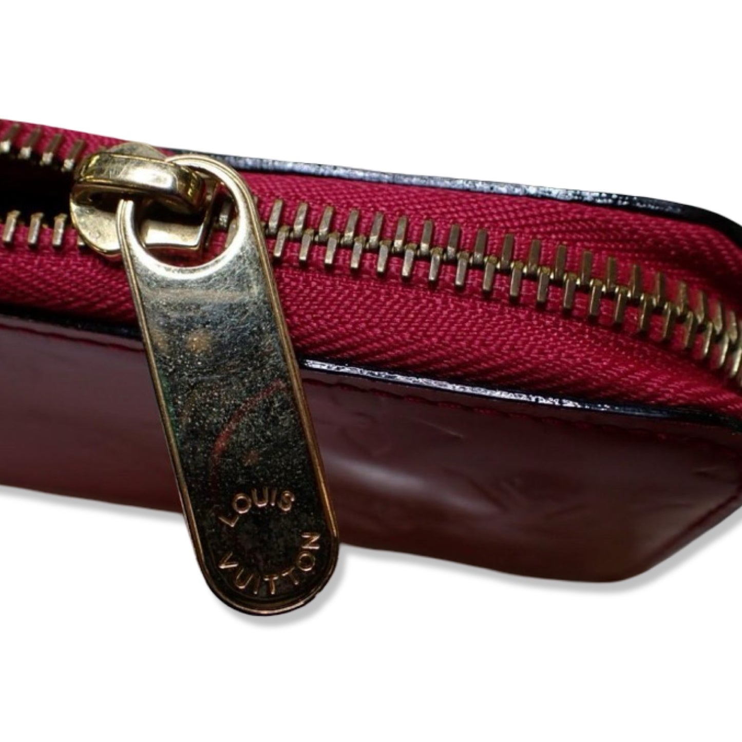 Pre-Owned Louis Vuitton Dark Pink Vernis Zippy Wallet - LV1346