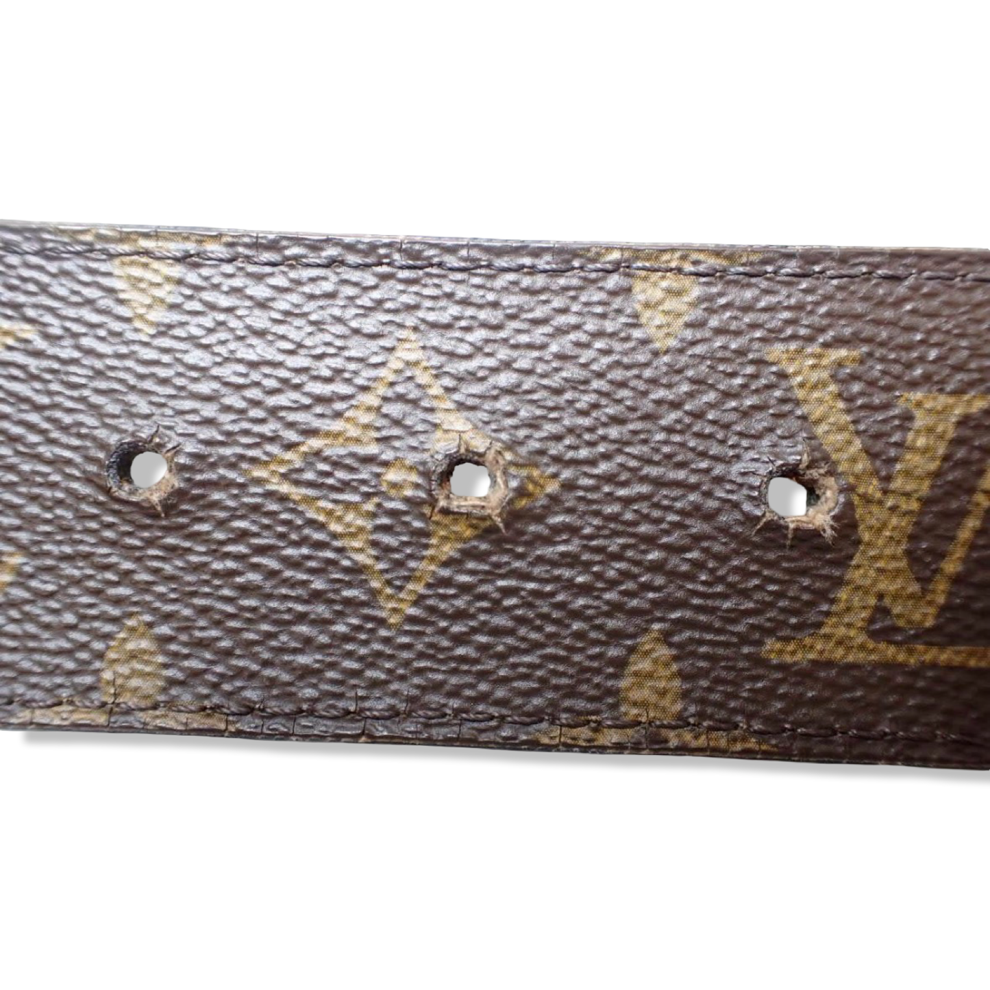 Pre-Owned Louis Vuitton Ceinture Initial Reversible Monogram Canvas and Black Leather Belt 40 mm - Size 85 cm - LV2040