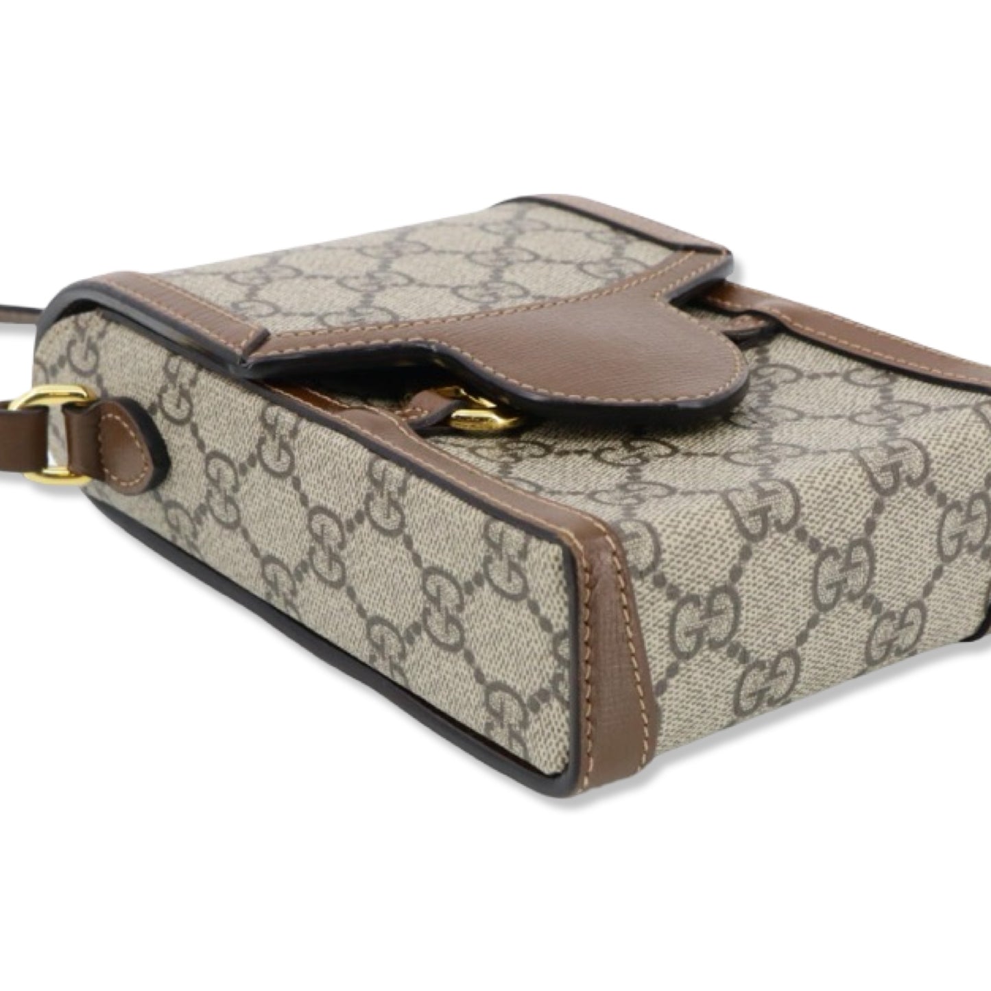 Pre-Owned Gucci GG Supreme Canvas with Leather Trim Crossbody 1955 Mini Bag - G1096