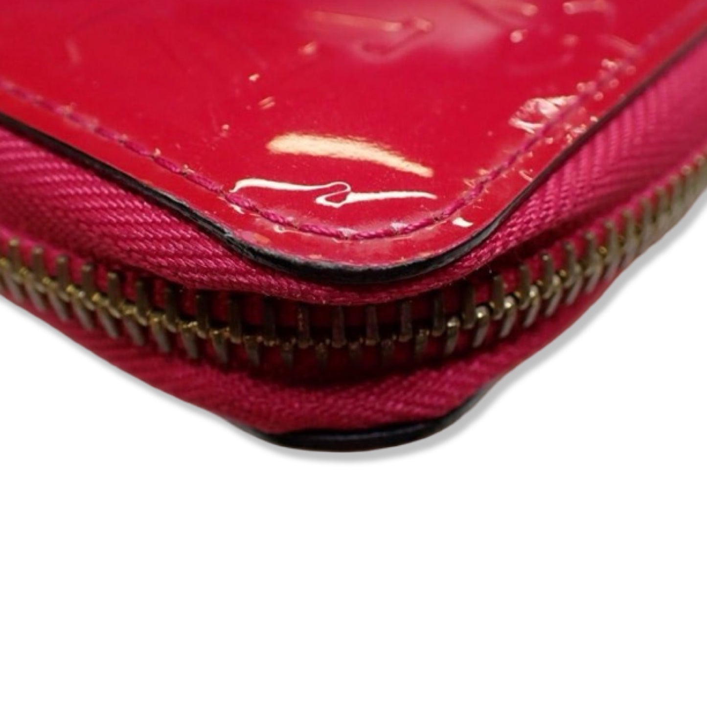 Pre-Owned Louis Vuitton Dark Pink Vernis Zippy Wallet - LV1346