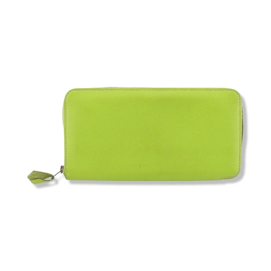 Pre-Owned Hermes Veau Epsom Azap Long Wallet Yellow Green - HER1009