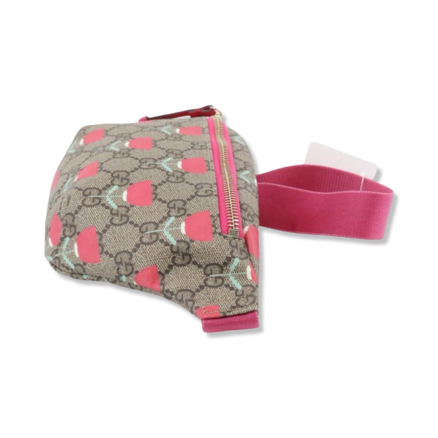 Pre-Owned Gucci GG Supreme Canvas Belt Bag with Pink Details - G1118
