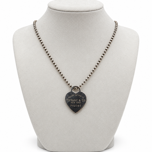Pre-Owned Tiffany & Co. Return to Tiffany Heart Tag Bead Necklace - TIF1066