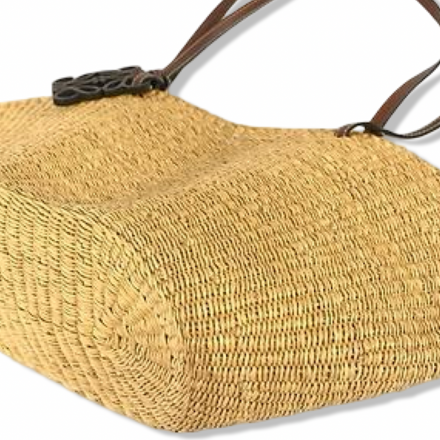 Pre-Owned Loewe Anagram Raffia Shell Basket Tote Bag Small - LOE1012