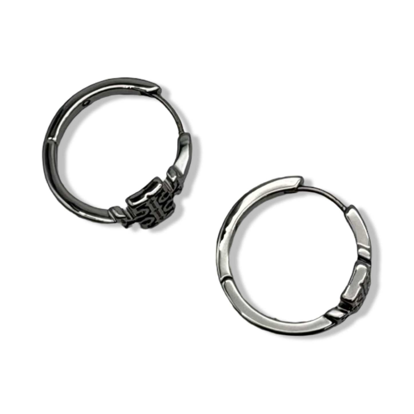 Pre-Owned Tory Burch Britten Hoop Earrings 154591 in Tory Silver 022 - B0CPKWLRSP