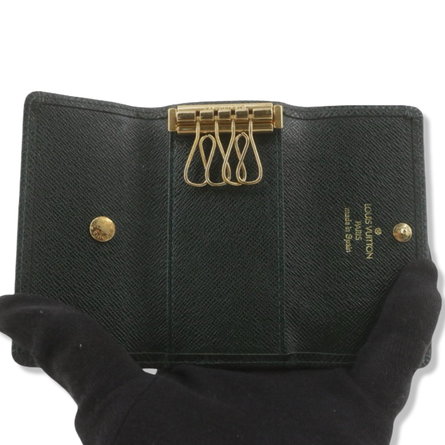 Pre-Owned Louis Vuitton Taiga Leather Green Multicle 4 Key Case - LV1421